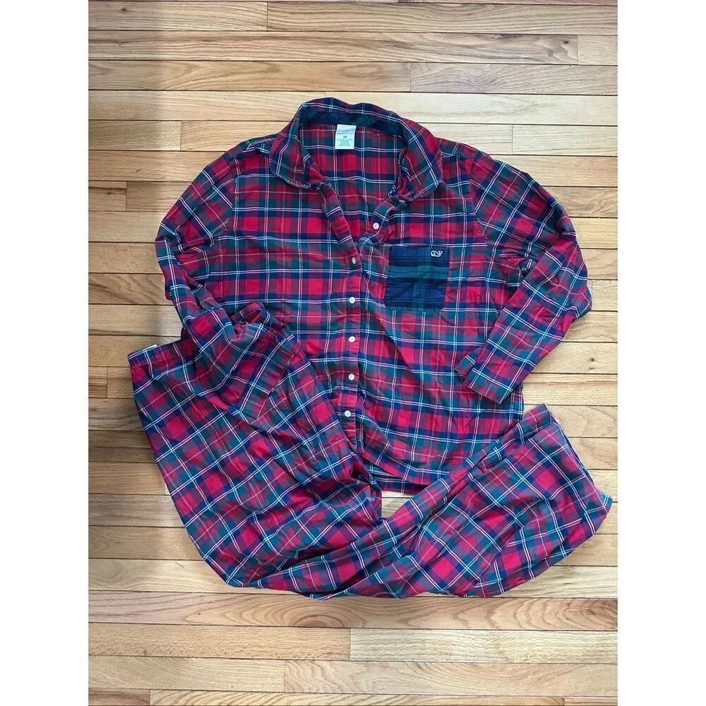 Vineyard Vines Christmas Plaid Cotton Pajamas Women's 2XL